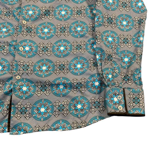 Barabas Shirt Men's‎ 2XL Geometric Long Sleeve All Over Print Cotton Preppy - Picture 2 of 8